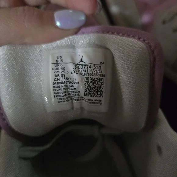 Jordan Purple and White Sneakers - Picture 3 of 3